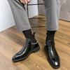 Mode Neue Mode Chelsea Boots Herren Lederstiefel Metallketten Dekoration Stiefel Luxus Business Slipper Krokodile Grau Stiefeletten