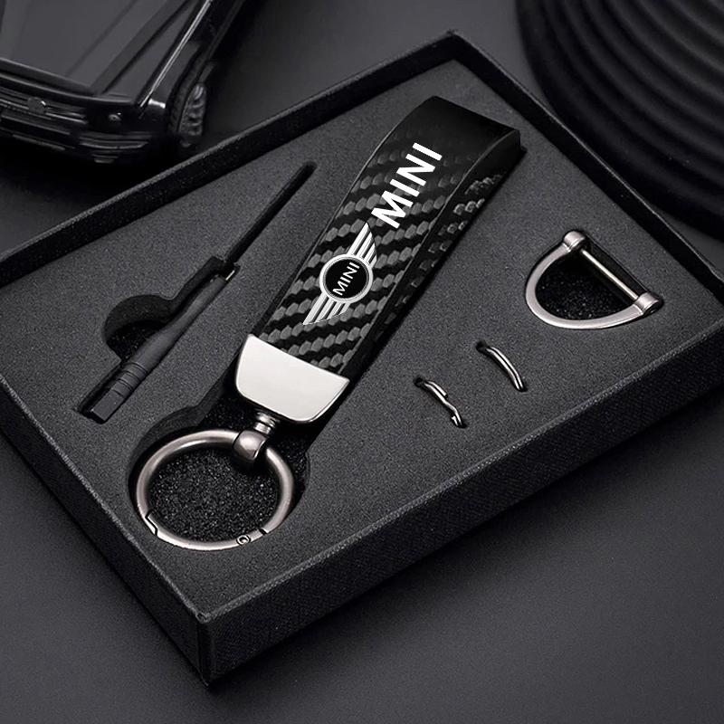 Car Carbon Fiber Keychain Zinc Alloy Keyrings Accessories For Mini Cooper JCW Works F54 F55 F56 F57 F60 R50 R52 R53 R55 R56 R57 cnjaw55 45x