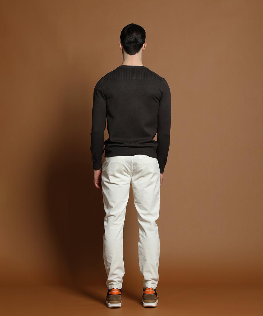 PANICALE Brown Viscose Blend Round Knit
