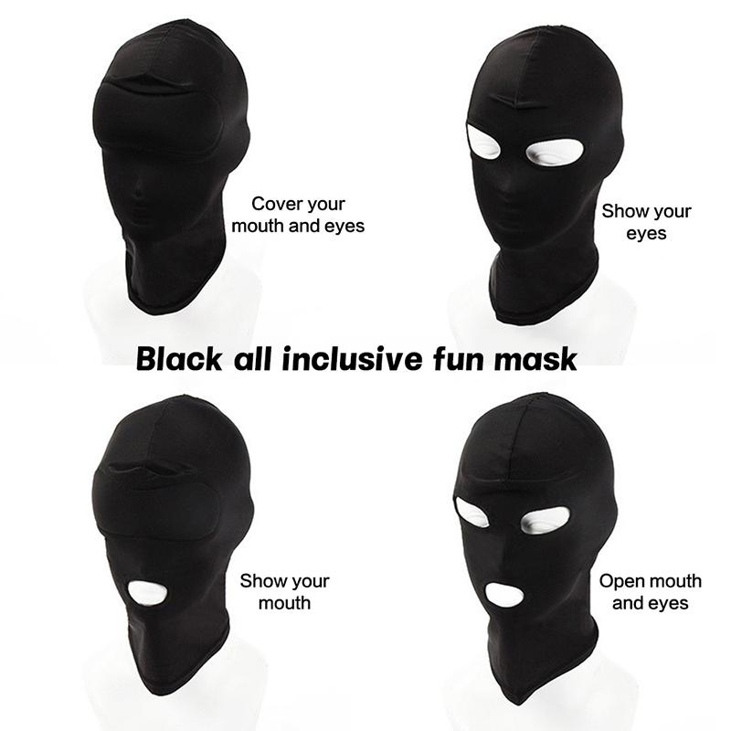 Sexy Mask Hood with Open Mouth And Eye Hole Adult Party Game Bondage Cosplay Slave Headgear for Punishment
