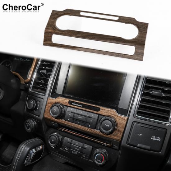 Wood Grain Central Control Volume Panel Decorative Trim for Ford F150 2015-