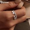 Bamoer 925 Sterling Silver Exquisite Tassel Opening Ring Mini Zircon Pendant Adjustable Ring for Women Party