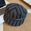 Japanese Striped Star Beret Female Spring And Autumn Korean Version Showing Face Small Versatile Octagonal Hat Fashion Newsboy Hat