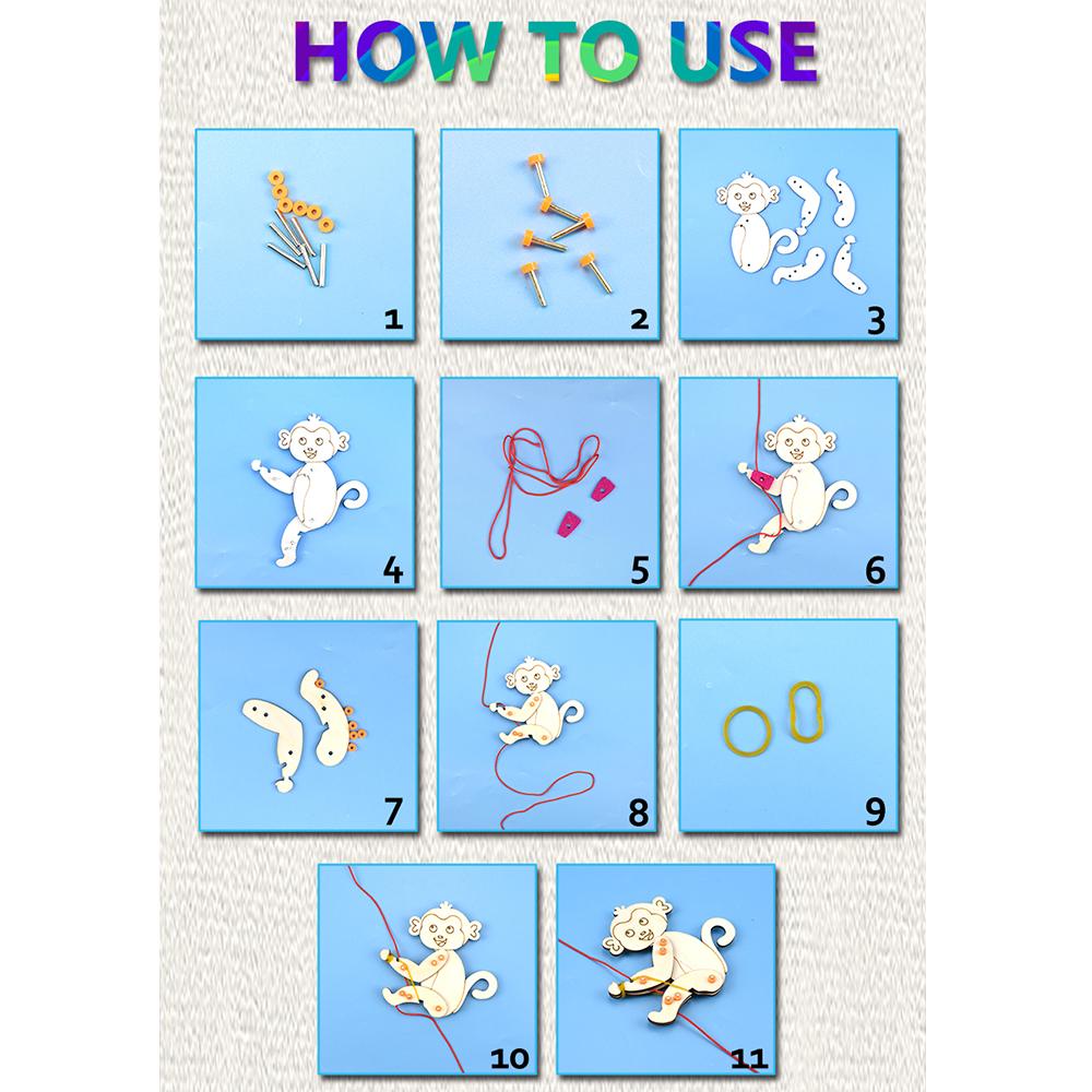 Climbing Rope Monkey DIY Kit Educational Toys for Children Science Project Technology Gadgets Innovative Physics Toys for Boy
