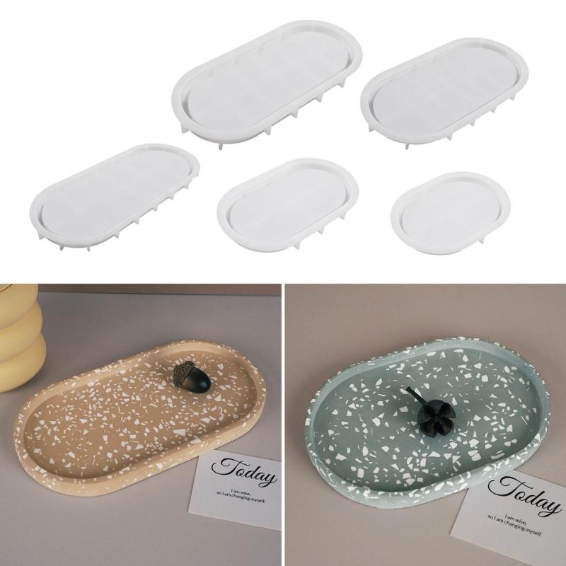Stampo in Silicone per Sottobicchiere Ovale Stampo per Posacenere Fai da Te Stampo per Vassoio in Cemento e Gesso Stampo per Colata in Resina Epossidica Sottobicchiere Stampi Artigianato Decorazione per la Casa