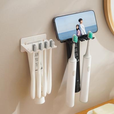 Portaspazzolino per montaggio a parete 5 slot senza trapano adesivo moderno multifunzionale organizer per riporre il dentifricio per telefono