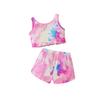 Girls' Fashionable Sports Vest and Shorts Set for Summer Children's Casual Set