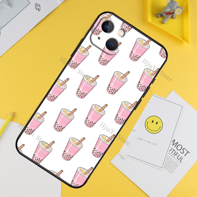 Boba Milk Tea Case For iPhone 11 12 13 14 15 16 Pro Max Mini X XR XS MAX Plus Phone Back Cover