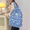 Schoolbag Girly Backpack Large Capacity College Student Backpack Cute Junior High School Student Casual Solid Color Little Star Schoolbag
