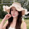 Breathable Straw Hat Wide-brimmed Beach Hat Sweet Sunshade Hat  for Summer Sun Protection