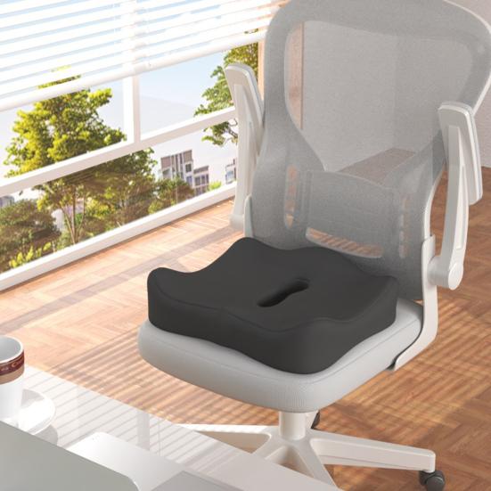 Ergonomic Seat Cushion Long Hours Sitting Memory Foam Butt Cushion Sciatica Relief Cushion for Tailbone Back Pain Relief Office Workers Car Drivers