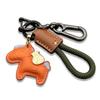 [BOJIDO] Horse Keychain Carabiner 1 Piece Leather Horse Charm Key