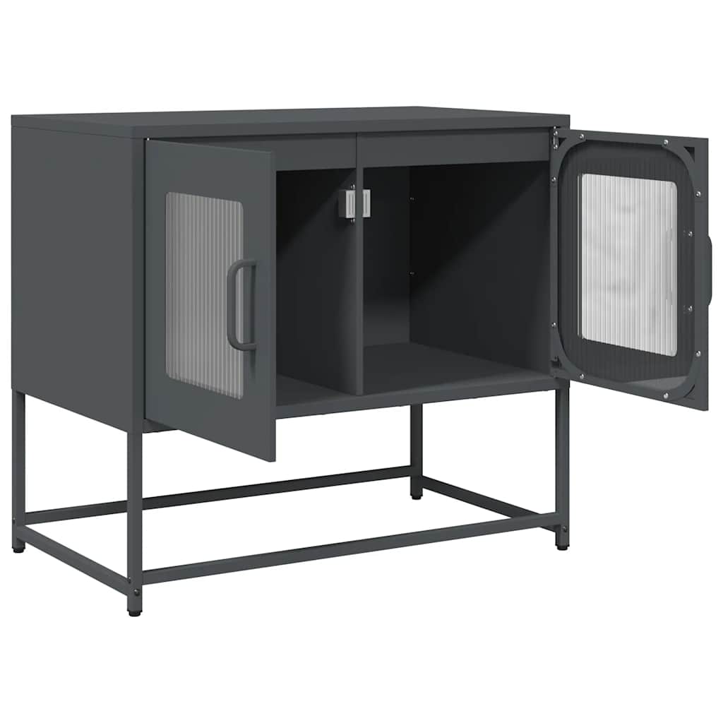 Szafka Rtv, Czarna, 68X39X60,5 Cm, Stal Walcowana Na Zimno