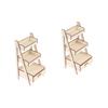 Mini Wooden Flower Stands for 1:12 Dollhouse, 2-Piece