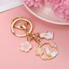 Charm Keychains Bag Pendant Rabbit Key Chains Cartoon Cherry Blossom
