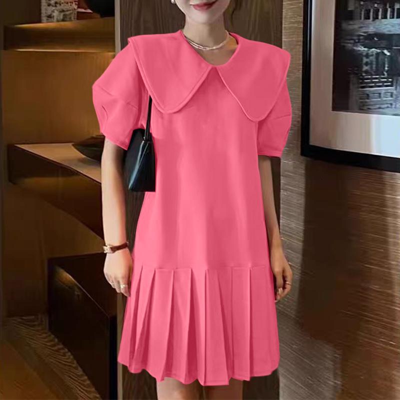 ZANZEA Women Summer Doll Collar Casual Short Sleeve Dress