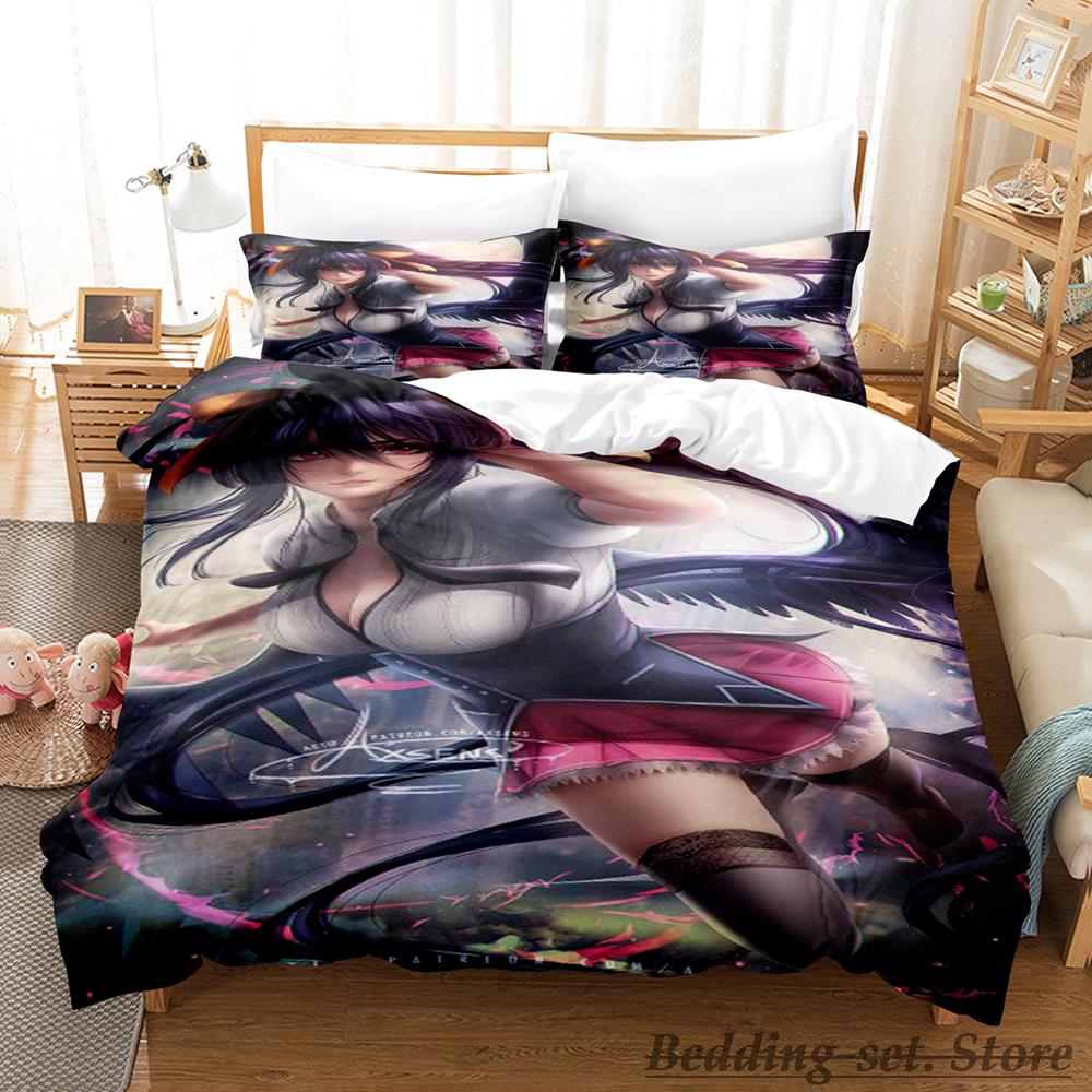 Customer Customization Bedding Set Cartoon Anime Three-piece Set Adult Kid Bedroom Duvetcover Sets 3D Kawaii Girls