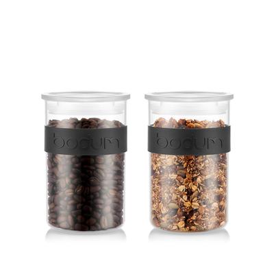 BODUM Presso Plastic Storage Container Canister 1000ml Set of 2 for Dishwasher Safe Food, Coffee, Tea, Storage, [Genuine Product] K11828-01SA