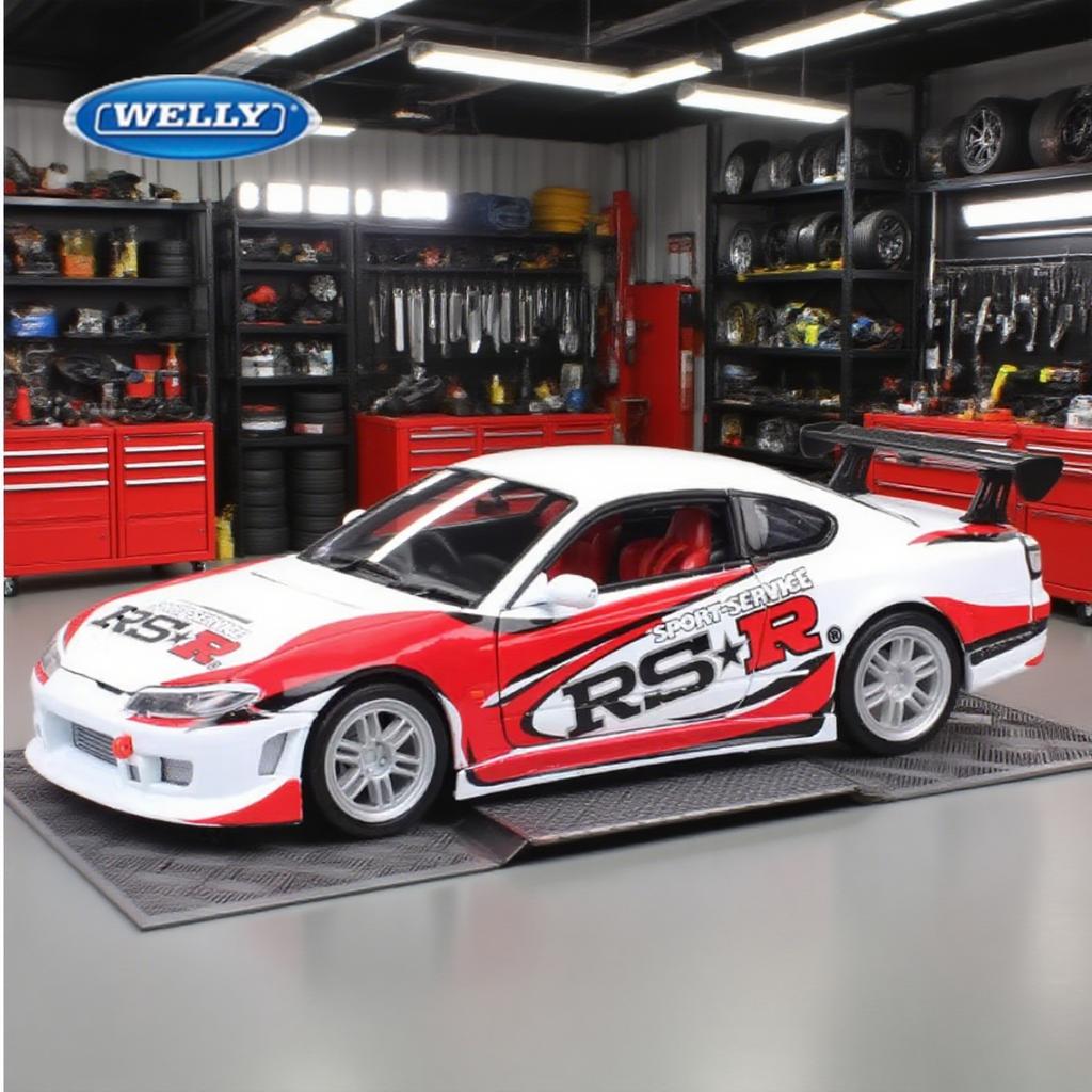 WELLY 1/24 Nissan Silvia S15 RS-R Alloy Car Diecasts & Toy Vehicles Car Model Miniature Scale Model Car Toy for Children