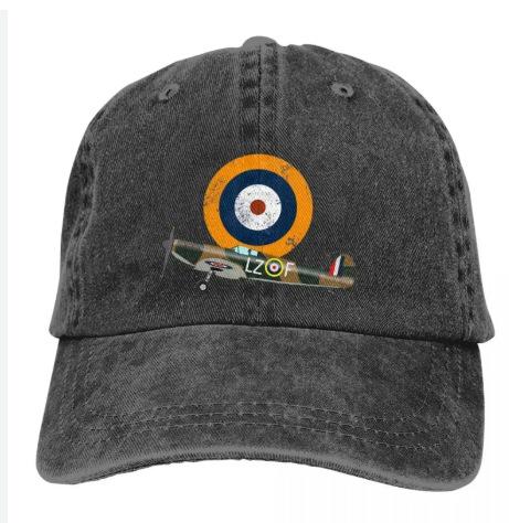 Popular washed old baseball cap World War II Spitfire fighter print sunshade cap sun cap