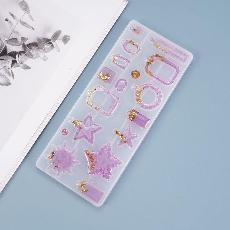 Poppy DIY Crystal Resin Pendant Lace Irregular Earrings Silicone Mold