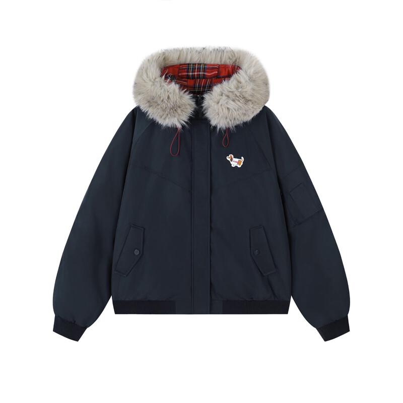 LEMANISM American Trendy Hooded Winter Parka with Detachable Fur Collar