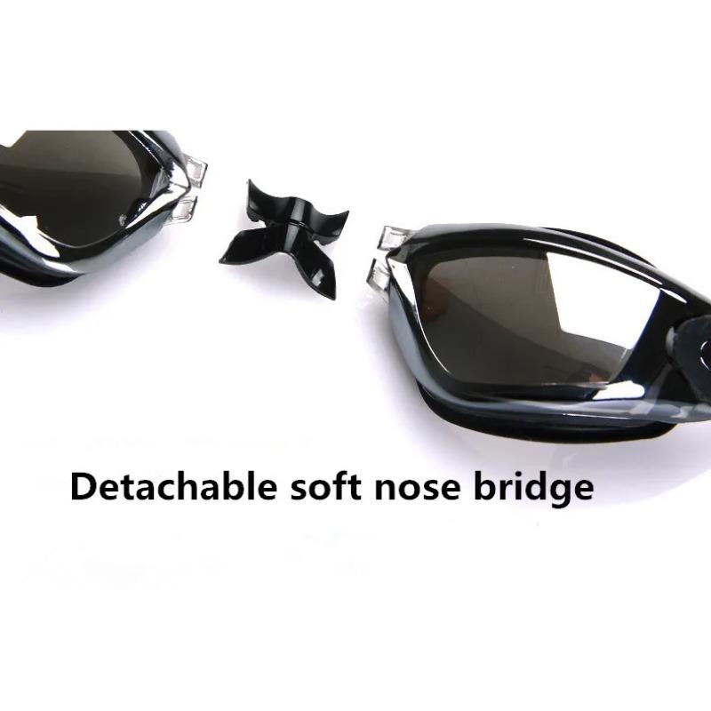 Professional Swimming Goggles Swimming Glasses with Earplugs Nose Clip Electroplate Waterproof Silicone
