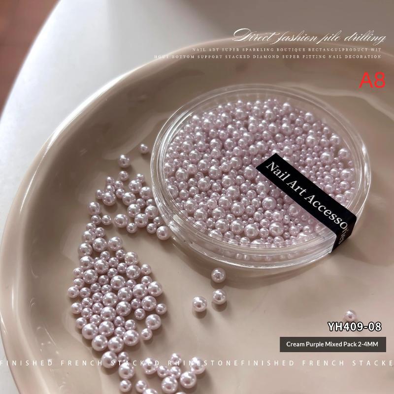 2-4mm Decorative Nail Pearls Resin Charms Stylish Beads for Creative Manicures