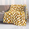 Checker Board Lattice Throw Blanket, Blue, Yellow, Green Pattern for Kids, Boys, Girls, Bed, Couch, Sofa, Soft, Birthday Gift
