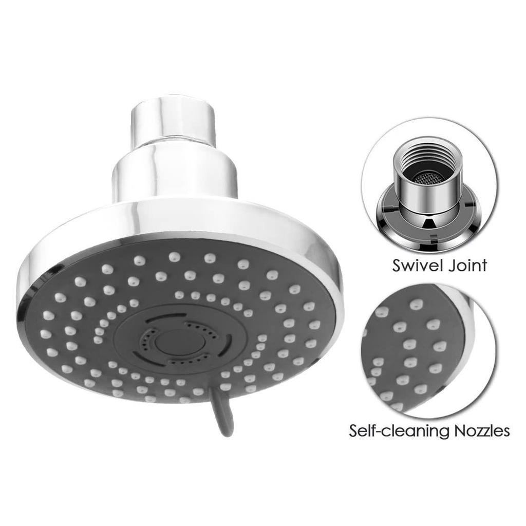 ABS, 4-INCH, 3-Function Overhead Shower, Chrome Finish (With Arm)