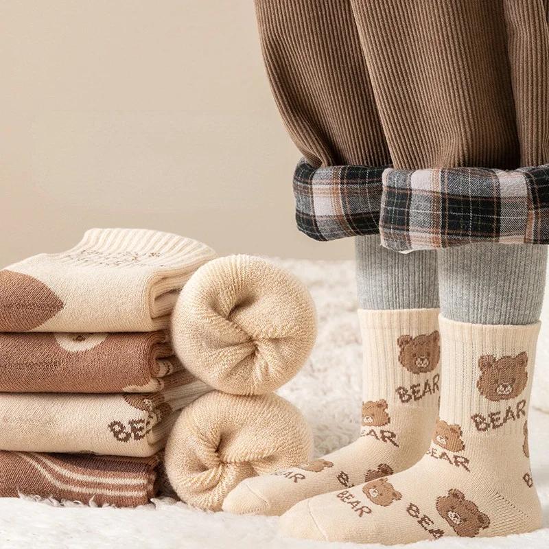 5 Pairs Kids Winter Thick Warm Terry Cotton Socks For Boys And Girls Age 1-12 Years Old