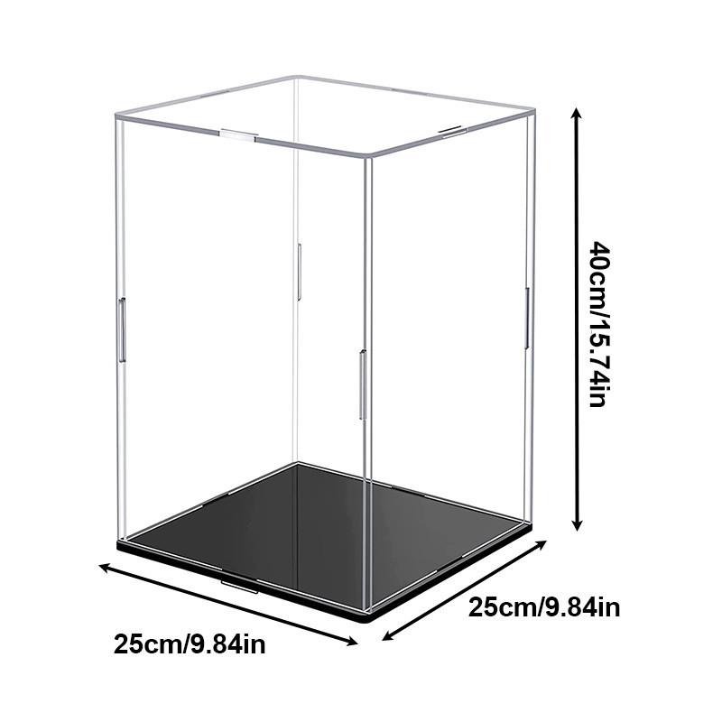 Акриловая витрина разных размеров для коллекционных предметов Сборная прозрачная акриловая коробка Защитная витрина для фигурок Организация игрушек 25*25*40cm