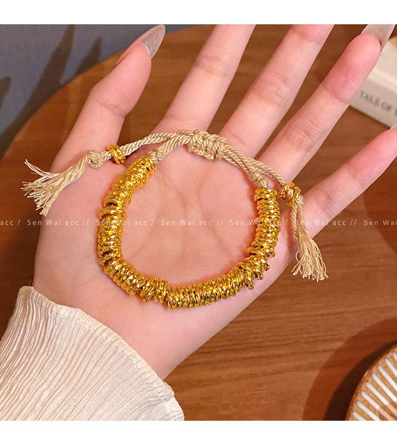 Древний песочный золотой браслет-переплетение женский золотой браслет из плетеного золота ручной работы золотой браслет-веревка золотой подарок ювелирное изделие