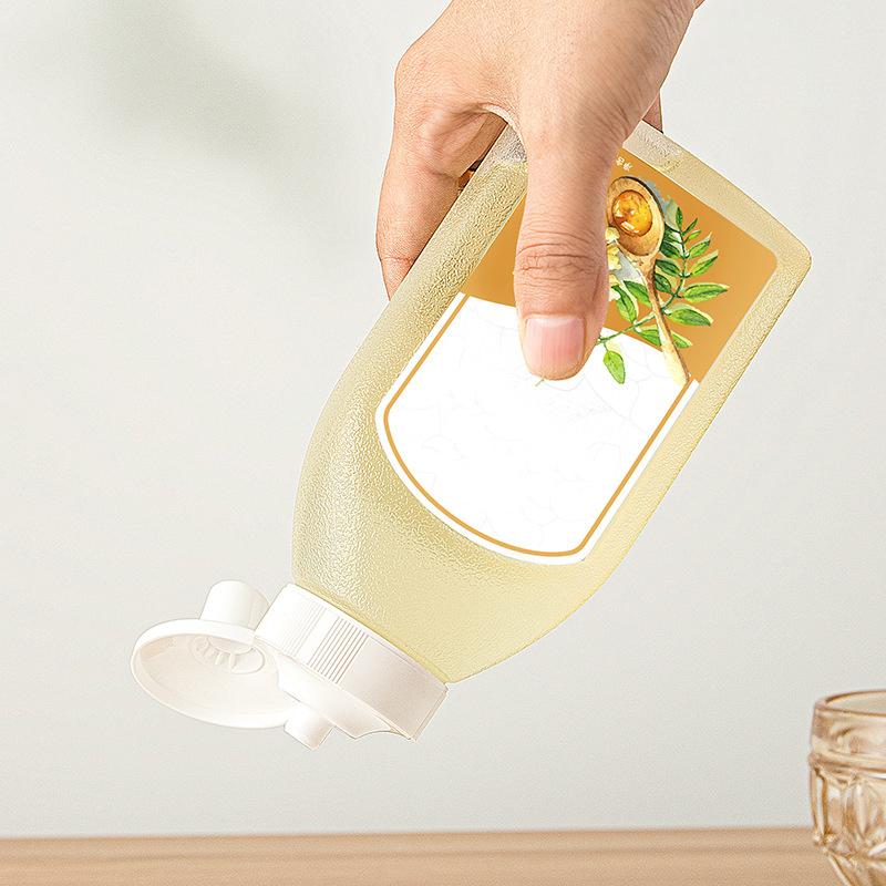 550G Transparenter Tropffreier Honigspender Honig-Quetschflasche Essig Öl Sirup Flasche Topf Spender Küchenwerkzeug