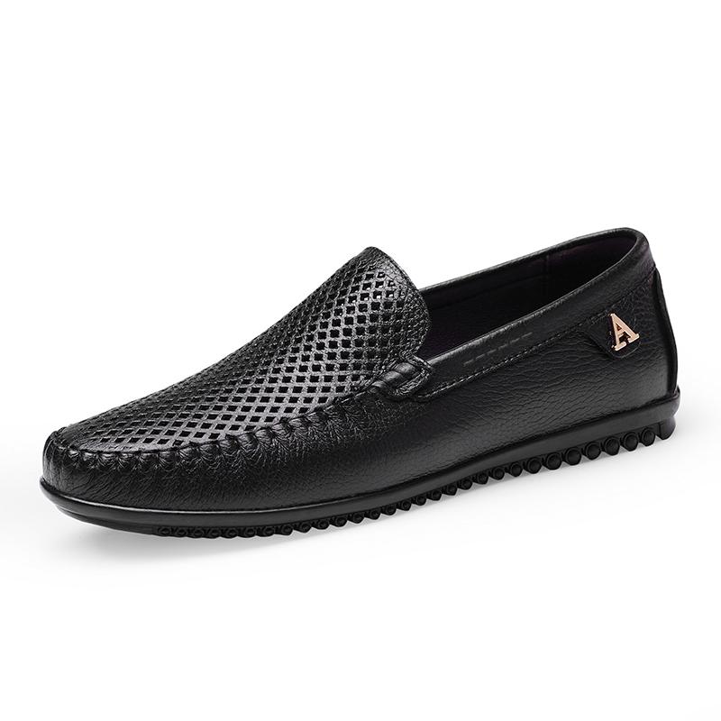 Mode Echtes Leder Herrenschuhe Luxus Business Casual Slipper Formelle Loafer Herren Mokassins Italienisch Schwarz Herren Fahrschuhe Sneakers