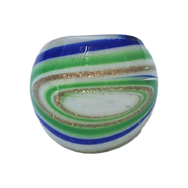 Umělecky zhotovené skleněné prsteny s květinovými motivy obalené drátkem Etnické galaktické téma Pohodlné šperky Kulturní designy