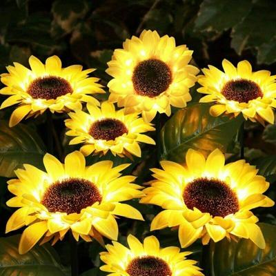 Outdoor Solar Sonnenblumen Garten Dekoration Lichter Wasserdichte LED Solar Powered Yard Pathway Dekorative Lichter Rasen Landschaft Lampe