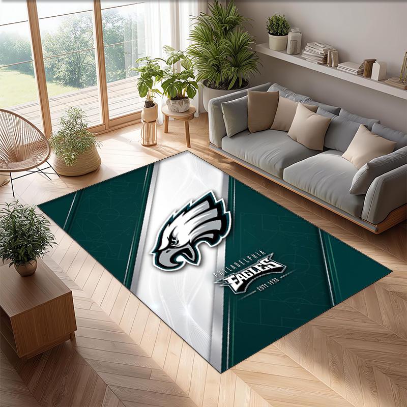 Philadelphia Eagles Tappeto in Velluto di Cristallo Morbido Anti?Tappetino Antiscivolo Comodo per Casa Soggiorno Camera da Letto Tappeto Decorativo