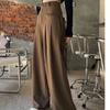 Vintage Style High-waisted Drape Trousers Women Design Sense Side Lacing Fluttering Casual Straight Wide Leg Pants