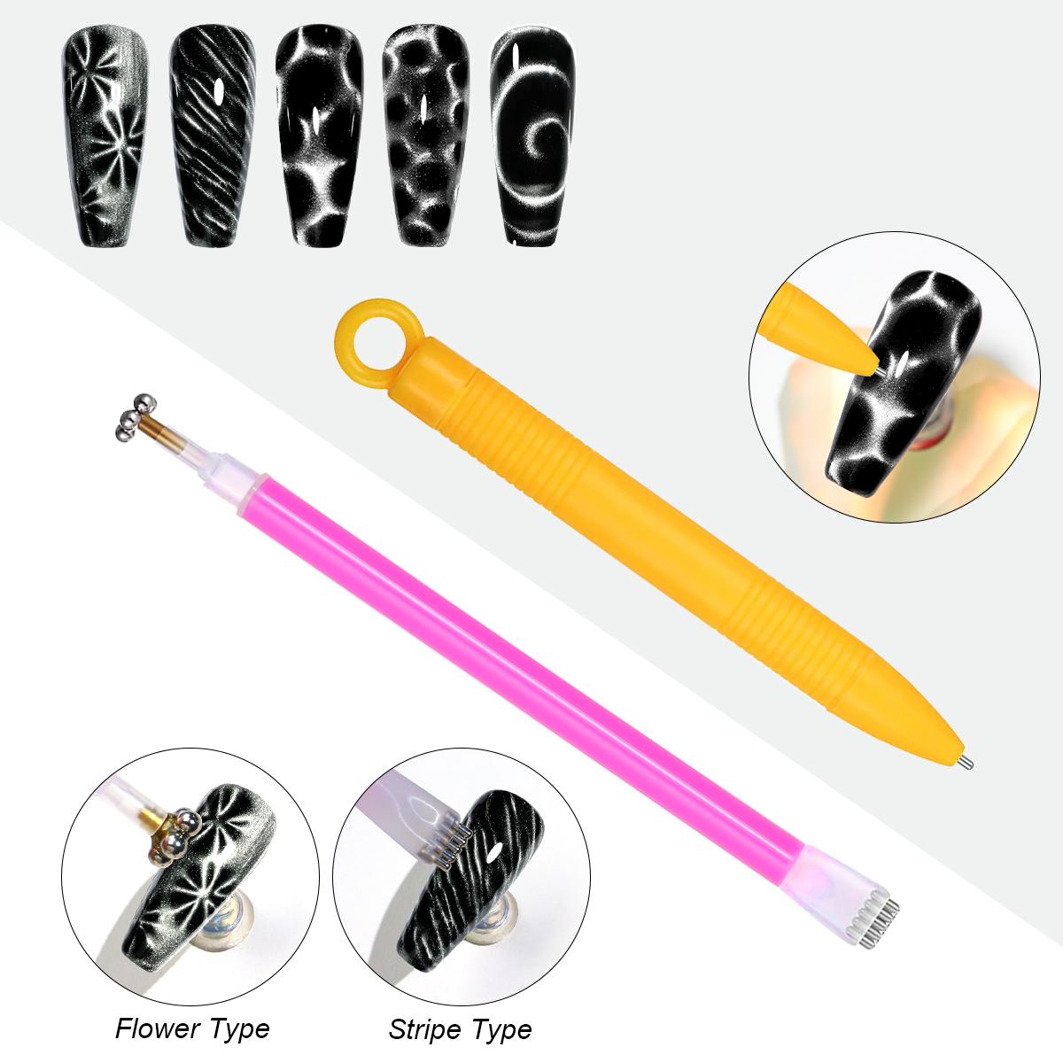 

3pcs 3D Love Heart Nail Magnet Sets 3in1 Cat Eye Effect Double Line Snake Pattern French Nail UV Magnetic Stick Manicure Tools