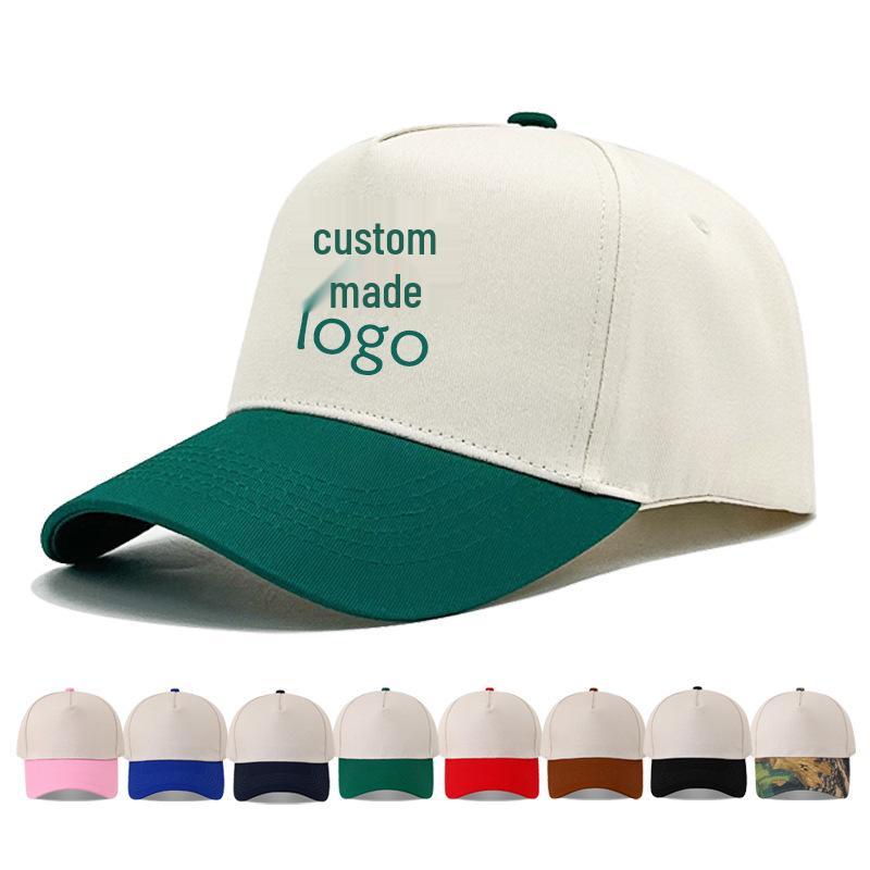 Pure Cotton Patchwork Five-Panel Baseball Cap with Custom Logo Embroidery