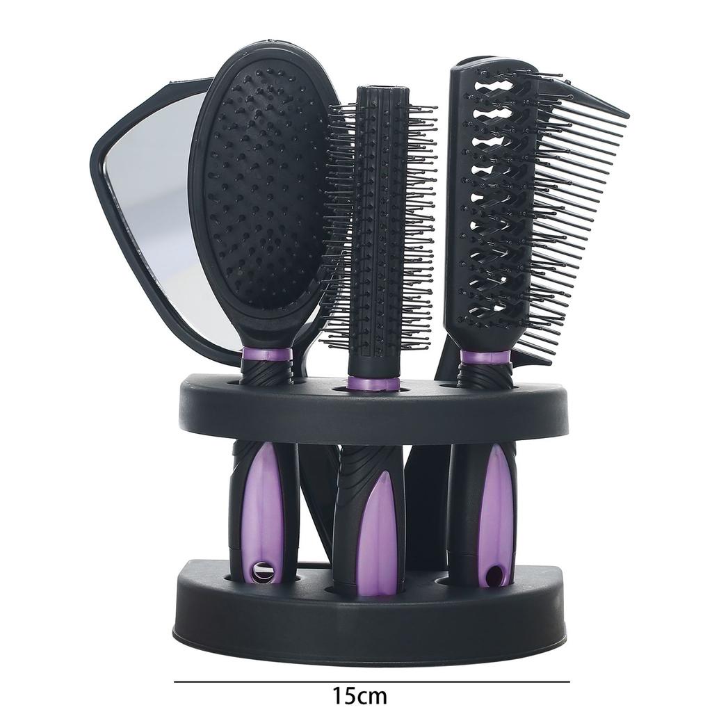Set of 5 Hair Combs Mirror Set Professional Salon Hair Cutting Brushes Sets Salon Hairdressing Styling Tool And Holder