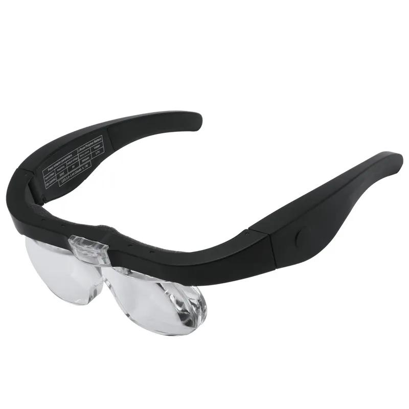Magnifying Glasses With light LED Reading  Watchmaker Repair Wearing Magnifier 1.5X 2.5X 3.5X 5.0X Usb Rechargeable