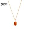 Talos Stone Pendant Necklace, Oval or Hexagonal Charm Geometric Necklace Gift for Her Wife Girlfriend