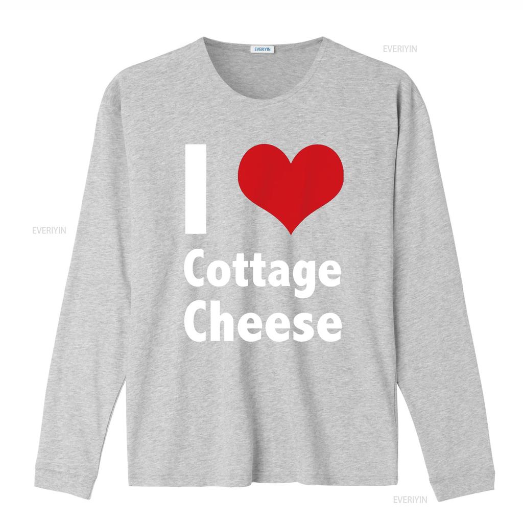 I Love Cottage Cheese T Shirt vintage Washed Breathable Unisex Top For Everyday Wear fashion Stretched Soft graphic streetwear