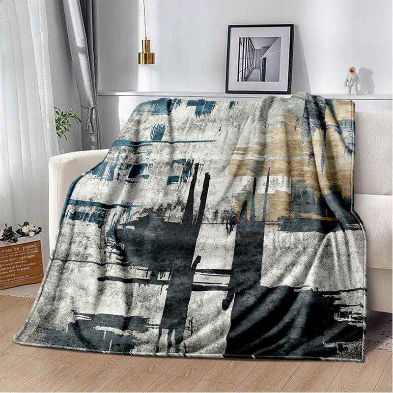 2025 New Style Bohemian Abstract Modern Art Geometry Blanket,Soft Throw Blanket for Home Bedroom Bed Sofa Travel Picnic Gift Kid