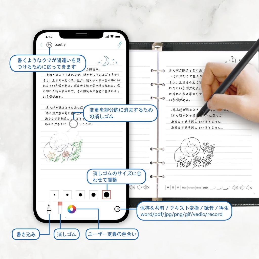 Ophaya a smart pen with an electronic notebook and writing set that digitizes paper It features a digital memo pad with syncing for OCR keyword and
