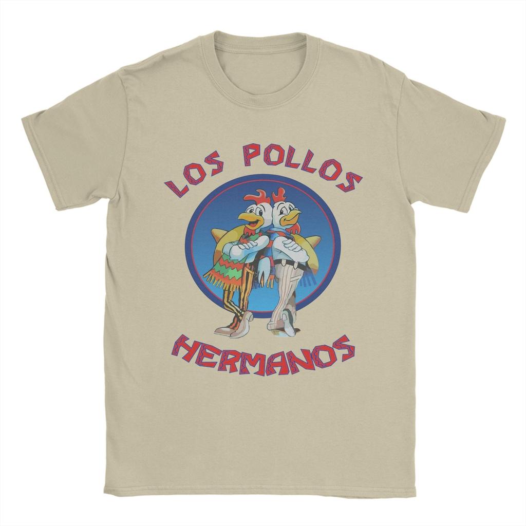 Los Pollos Hermanos Herren T-Shirts Breaking Bad Humor T-Shirts Kurzarm Rundhals T-Shirts 100% Baumwolle Einzigartige Oberteile