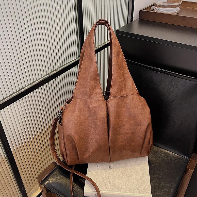 Retro new simple large bag soft leather large capacity shoulder handbag bag women's bag
