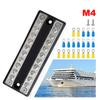 Sammelschiene 100A 5-Kreis Doppel-Sammelschiene Klemmenblock Stromverteilerblock 12V 24V 32V 48V DC Für Auto Wohnmobil LKW Yacht Schiff